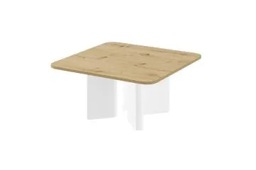 Stolik kawowy DIVERSO 80x80 dąb artisan/biały połysk