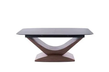 Stół rozkładany DOLCE CERAMIC 180(240)x95 szary marmur/orzech