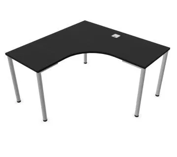 Biurko narożne EASY SPACE I-LEG LS 140x140cm czarne grafitowe