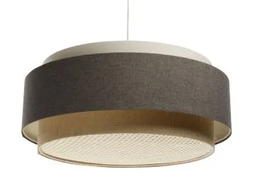 Lampa wisząca ERUTAN DUDU RATTAN kremowa/szara/beżowa
