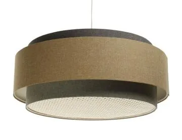 Lampa wisząca ERUTAN DUDU RATTAN szara/beżowa