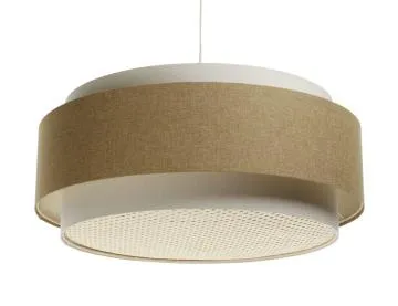 Lampa wisząca ERUTAN DUDU RATTAN kremowa/żółta