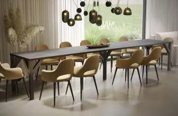 Stół rozkładany DUNAJ 130(295)x90 beton ciemny