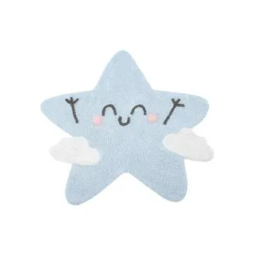 Dywan dziecięcy HAPPY STAR 120x120 niebieski