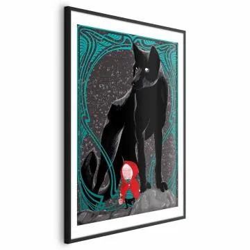 Plakat Czerwony kapturek 60x90 cm z ramą czarną z marginesem