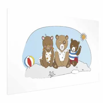 Plakat Misie na plaży 60x40 cm bez ramy z marginesem