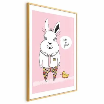 Plakat Przyjaciel królika 40x60 cm z ramą złotą z marginesem