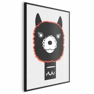 Plakat Dekoracyjna alpaka 60x90 cm z ramą czarną bez marginesu