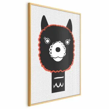 Plakat Dekoracyjna alpaka 29,7x42 cm z ramą złotą bez marginesu