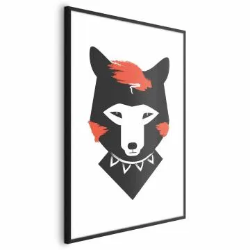 Plakat Grzeczny lisek 29,7x42 cm z ramą czarną z marginesem
