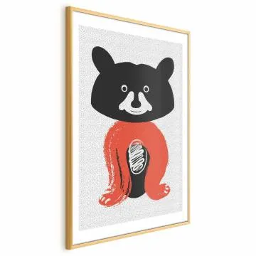 Plakat Sympatyczny szop 40x60 cm z ramą złotą z marginesem