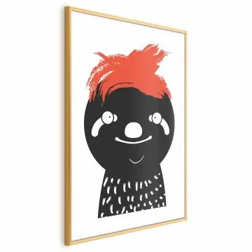 Plakat Szalony leniwiec 60x90 cm z ramą złotą bez marginesu