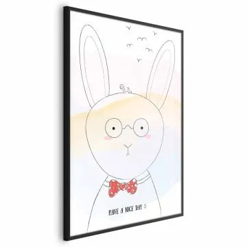 Plakat Pozdrowienia od królika 29,7x42 cm z ramą czarną bez marginesu