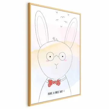 Plakat Pozdrowienia od królika 60x90 cm z ramą złotą bez marginesu