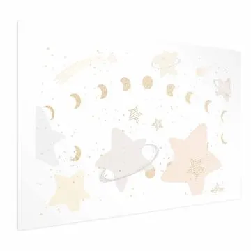 Plakat Księżyc i gwiazdy 90x60 cm bez ramy z marginesem