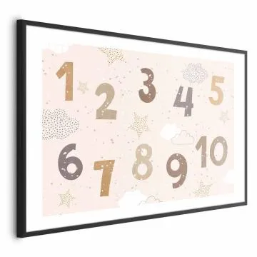 Plakat Cyferki 60x40 cm z ramą czarną z marginesem