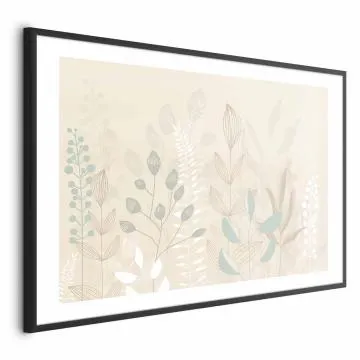 Plakat Pastelowa polana 60x40 cm z ramą czarną z marginesem