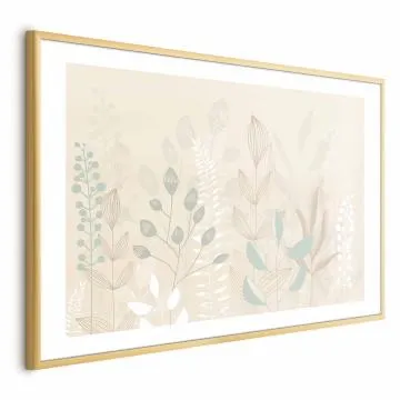 Plakat Pastelowa polana 60x40 cm z ramą złotą z marginesem