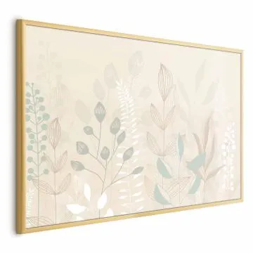 Plakat Pastelowa polana 60x40 cm z ramą złotą bez marginesu