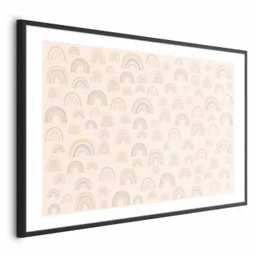 Plakat Pastelowe tęcze 42x29,7 cm z ramą czarną z marginesem