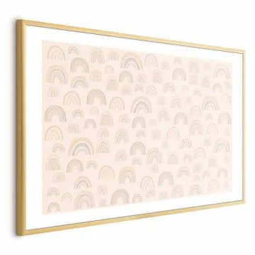 Plakat Pastelowe tęcze 42x29,7 cm z ramą złotą z marginesem