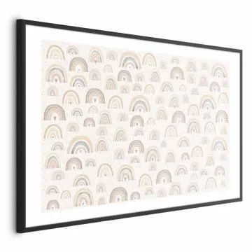 Plakat Tęcze i serca 42x29,7 cm z ramą czarną z marginesem