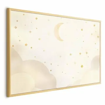 Plakat Rozgwieżdżona noc 90x60 cm z ramą złotą bez marginesu