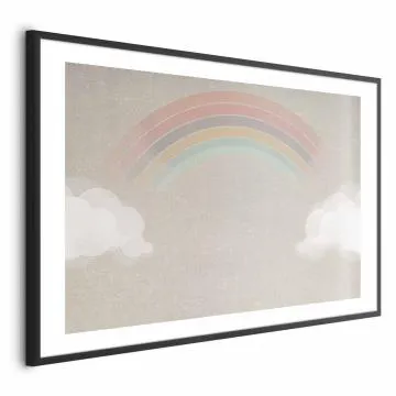 Plakat Tęcza w deszczu 60x40 cm z ramą czarną z marginesem