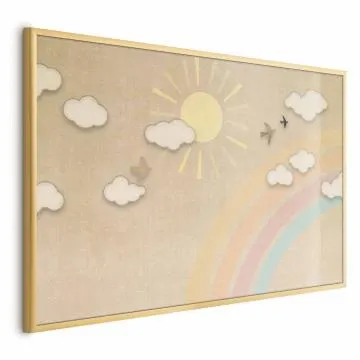 Plakat Tęczowy dzień 42x29,7 cm z ramą złotą bez marginesu