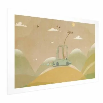 Plakat Podróżująca żyrafa 90x60 cm bez ramy z marginesem