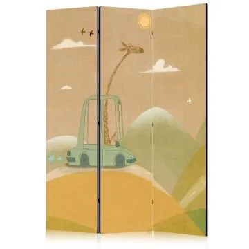 Parawan jednostronny Dla dzieci 135x172 cm 3-częściowy żółty