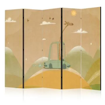 Parawan jednostronny Dla dzieci 225x172 cm 5-częściowy wielokolorowy