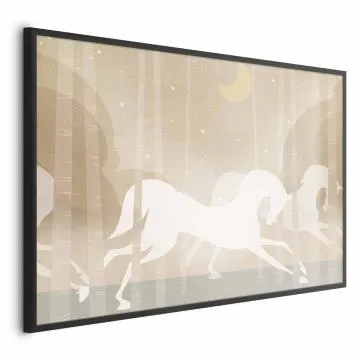 Plakat Pędzące rumaki 90x60 cm z ramą czarną bez marginesu