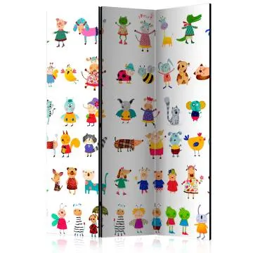 Parawan dwustronny Dla dzieci 135x172 cm 3-częściowy wielokolorowy