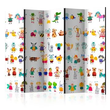 Parawan akustyczny Dla dzieci 225x172 cm 5-częściowy wielokolorowy