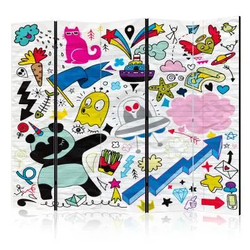Parawan jednostronny Dla dzieci 225x172 cm 5-częściowy wielokolorowy
