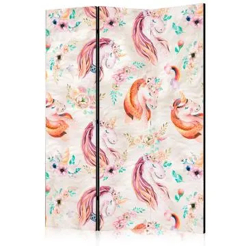 Parawan jednostronny Dla dzieci 135x172 cm 3-częściowy beżowy