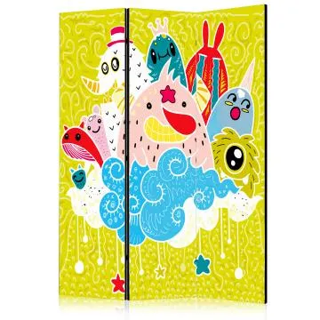 Parawan dwustronny Dla dzieci 135x172 cm 3-częściowy szary