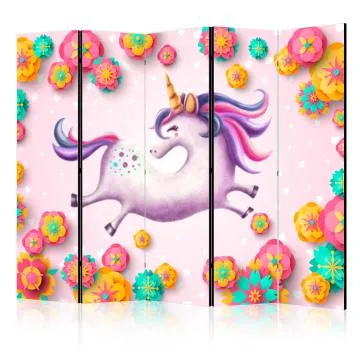 Parawan jednostronny Dla dzieci 225x172 cm 5-częściowy biały