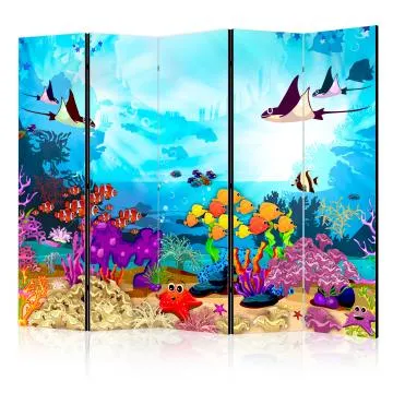 Parawan jednostronny Dla dzieci 225x172 cm 5-częściowy biały