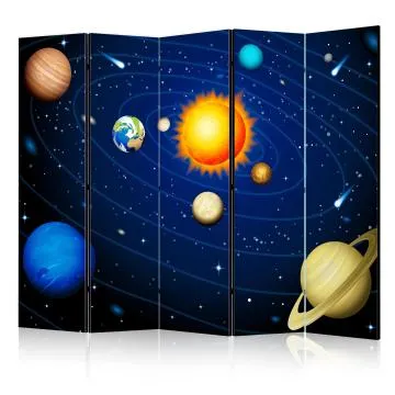 Parawan dwustronny Dla dzieci 225x172 cm 5-częściowy niebieski
