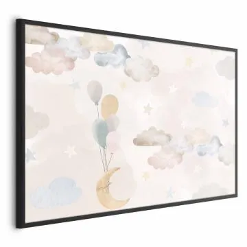 Plakat Bajkowe niebo 42x29,7 cm z ramą czarną bez marginesu
