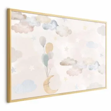 Plakat Bajkowe niebo 30x21 cm z ramą złotą bez marginesu