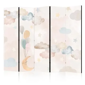 Parawan akustyczny Dla dzieci 225x172 cm 5-częściowy biały