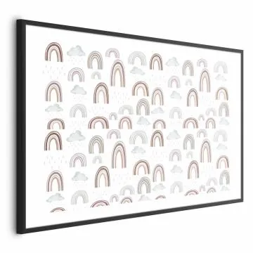 Plakat Tęcza po deszczu 42x29,7 cm z ramą czarną z marginesem