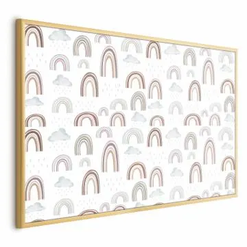 Plakat Tęcza po deszczu 42x29,7 cm z ramą złotą bez marginesu