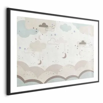 Plakat Bajkowa noc 30x21 cm z ramą czarną z marginesem