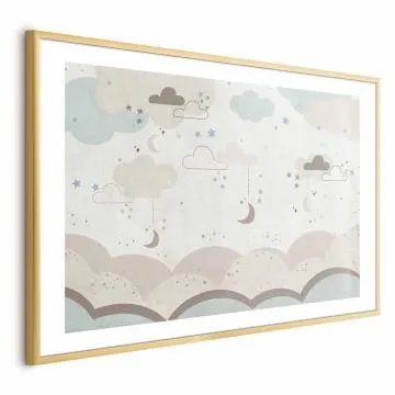 Plakat Bajkowa noc 42x29,7cm z ramą złotą z marginesem