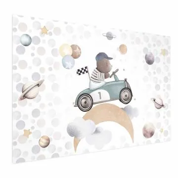 Plakat Miś w wyścigówce 42x29,7 cm bez ramy bez marginesu