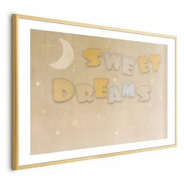 Plakat Życzenie 60x40 cm z ramą złotą z marginesem